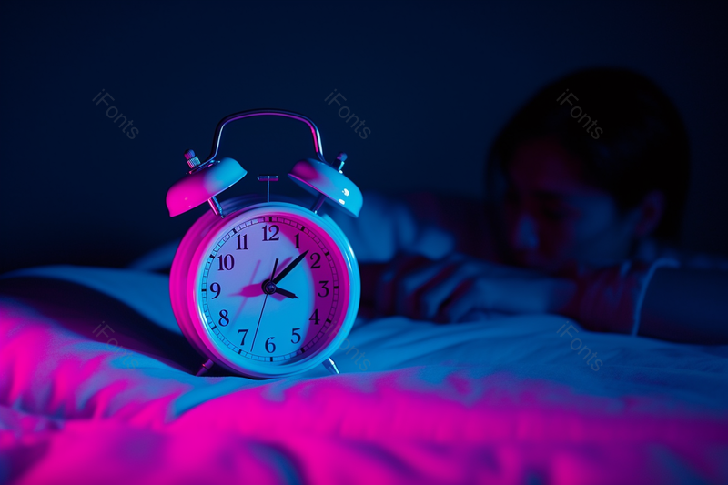 趴着熬夜的女性手拿闹钟特写,高清,摄影图,摄影图片,图片大全,摄影图免费下载